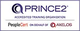 PRINCE2 Accredited Training Organization-Abzeichen mit Logos für PeopleCert und AXELOS.